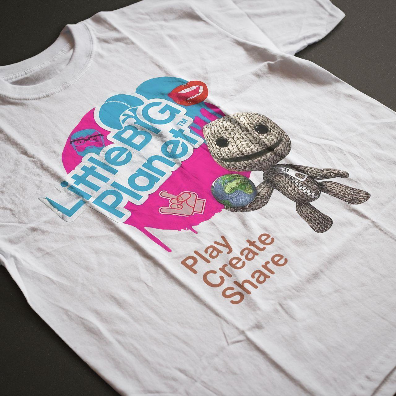 Style Little Big Planet 2008 Video Game Sackboy White T Shirt